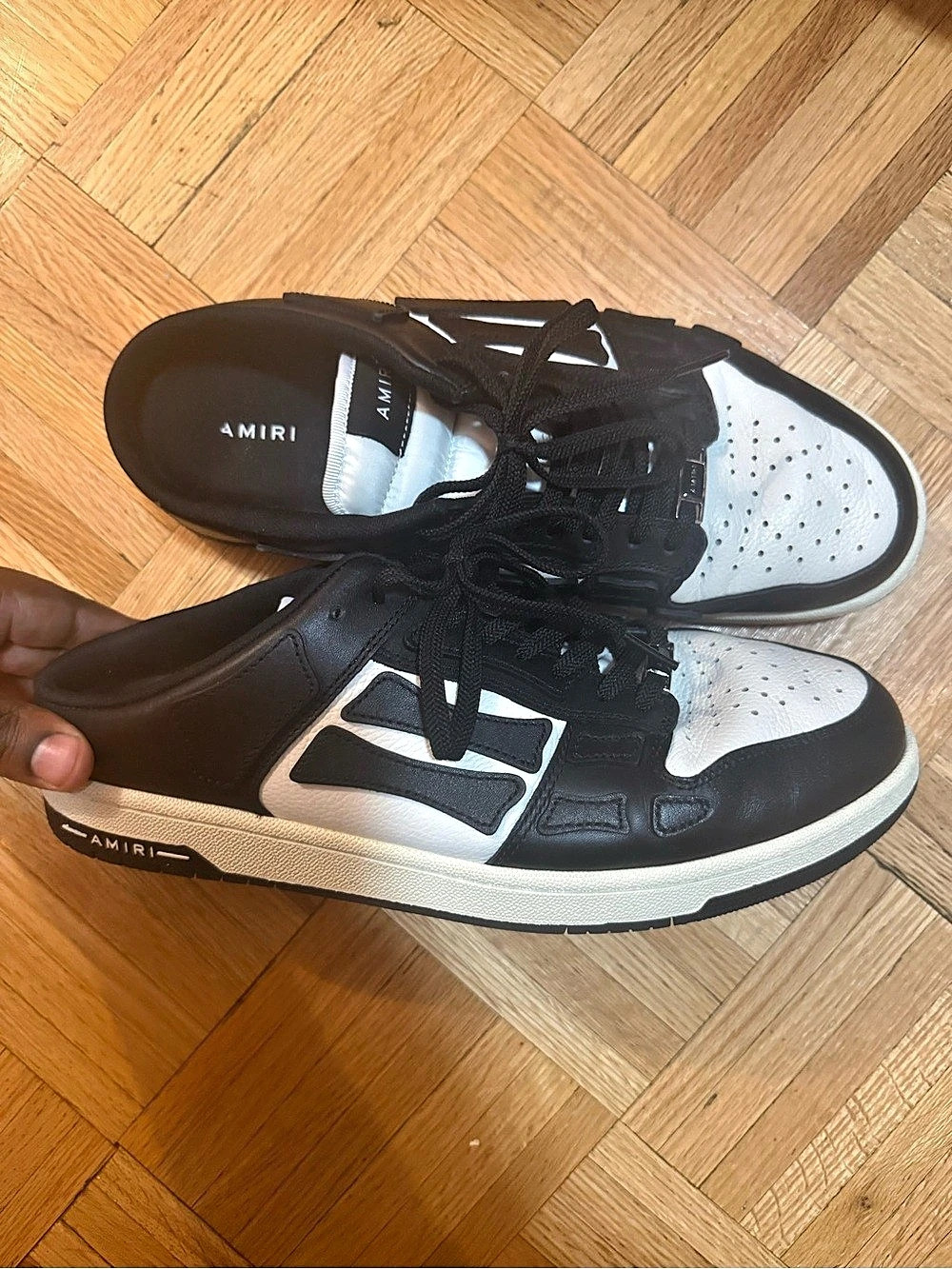 Authentic AMIRI Skel-Top Mule Black White Sneakers US 12